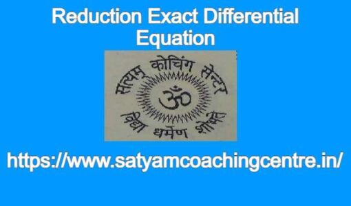 Reduction Exact Differential Equation