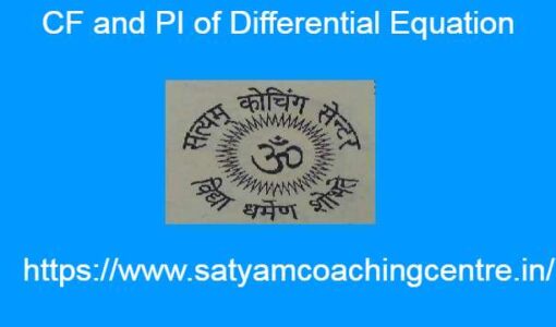 CF and PI of Differential Equation