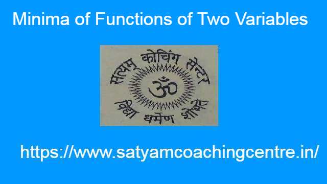 Minima of Functions of Two Variables