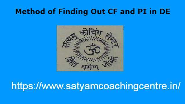 Method of Finding Out CF and PI in DE