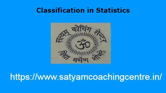 Classification in Statistics