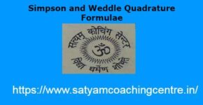 Simpson and Weddle Quadrature Formulae